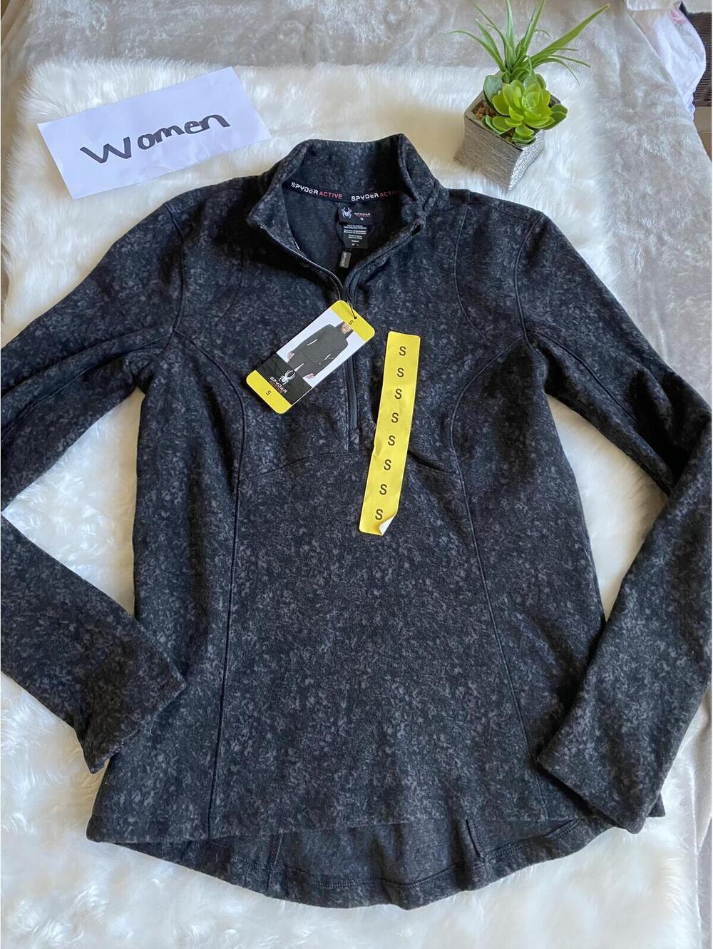 Spyder Active Women's Black Quarter-Zip Pullover Jacket Size Small